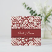 結婚式招待状レッドクリームダマスク 招待状 (スタンド正面)