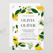 結婚式招待状レモンイエロー結婚式招待状