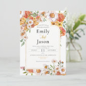 結婚式招待状ロマンチックフローラ開花 招待状 (スタンド正面)
