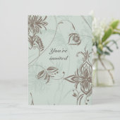 結婚式招待状ロマンティックつる植物ダマスク 招待状 (スタンド正面)