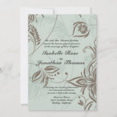 結婚式招待状ロマンティックつる植物ダマスク 招待状 (裏面)