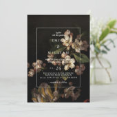 結婚式招待状ロマンティックムーディッドダークフローラ 招待状 (スタンド正面)