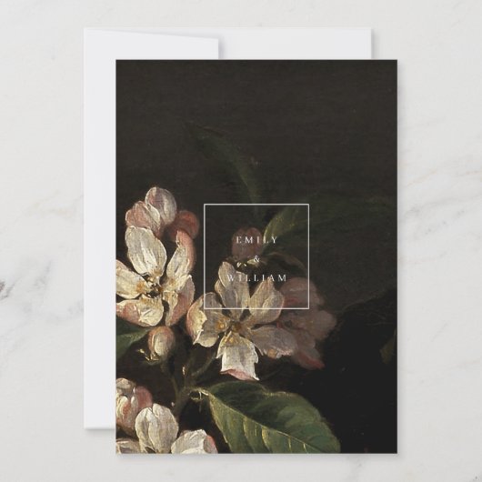 結婚式招待状ロマンティックムーディッドダークフローラ 招待状 (裏面)