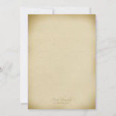 結婚式招待状ヴィンテージのリーフの巻き物 招待状 (裏面)