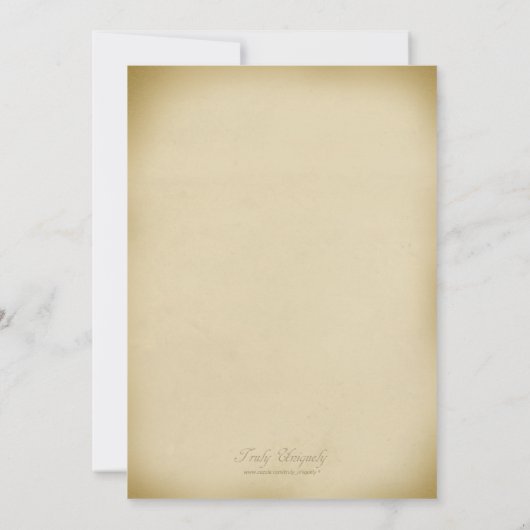 結婚式招待状ヴィンテージのリーフの巻き物 招待状 (裏面)