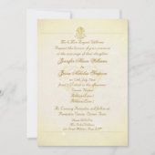 結婚式招待状ヴィンテージパーチメント紙スタイル 招待状 (正面)