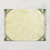 結婚式招待状ヴィンテージフレーム区画スワール インビテーションポストカード (裏面)