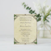 結婚式招待状ヴィンテージフレーム区画スワール インビテーションポストカード (スタンド正面)