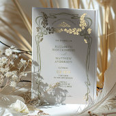 結婚式招待状ヴィンテージミニマルアールヌーボー 箔招待状