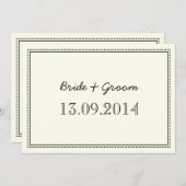 結婚式招待状ヴィンテージ白黒 招待状 (正面/裏面)