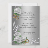 結婚式招待状与え白バラ 招待状 (裏面)