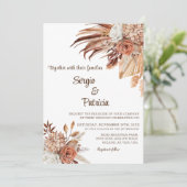 結婚式招待状付きボホフラワーズテンプレート 招待状 (スタンド正面)