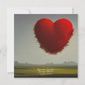 結婚式招待状付き赤いハート 招待状 (裏面)