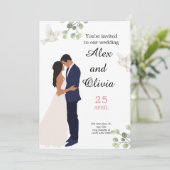 結婚式招待状及エレガントびシンプル 招待状 (スタンド正面)