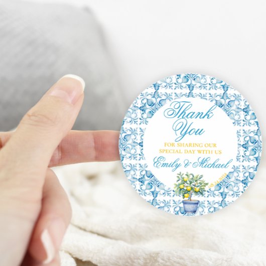 結婚式招待状地中海のレモントレリス ラウンドシール