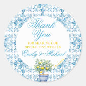 結婚式招待状地中海のレモントレリス ラウンドシール (正面)