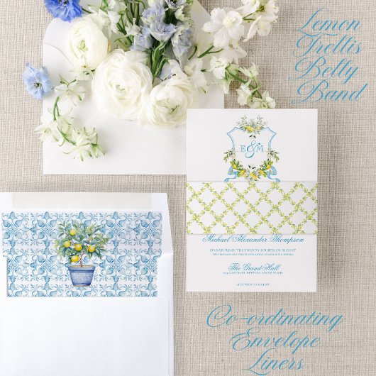 結婚式招待状地中海のレモントレリス 招待状ベリーバンド