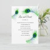 結婚式招待状孔雀の羽 招待状 (スタンド正面)