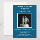 結婚式招待状宇宙飛行士の宇宙星団 招待状 (正面/裏面)