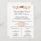 結婚式招待状式、紅葉テーマ 招待状 (正面/裏面)