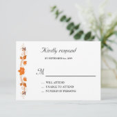 結婚式招待状応答カード、紅葉テーマ 招待状 (スタンド正面)