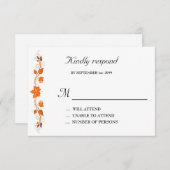 結婚式招待状応答カード、紅葉テーマ 招待状 (正面/裏面)