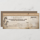 結婚式招待状搭乗券チケット 招待状 (正面/裏面)