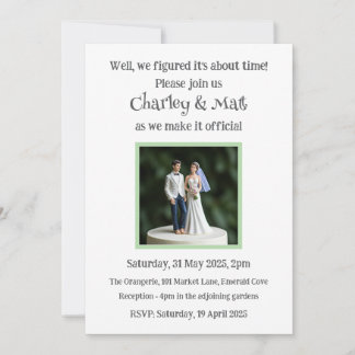 結婚式招待状新郎新婦ケーキトッパー予測できな 招待状