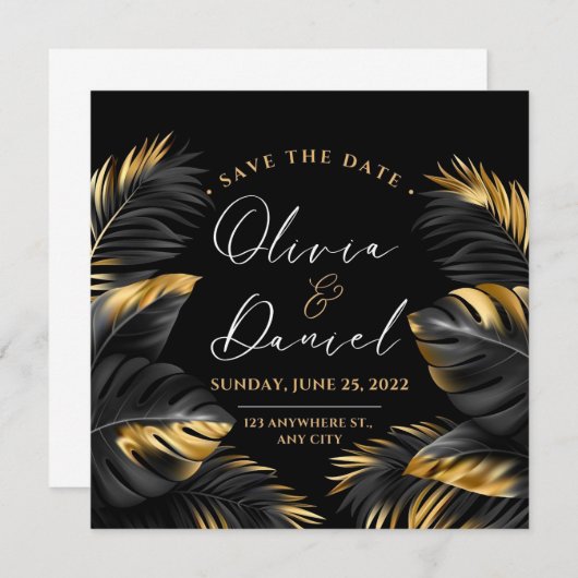 結婚式招待状日付の保存 セーブザデート (正面/裏面)