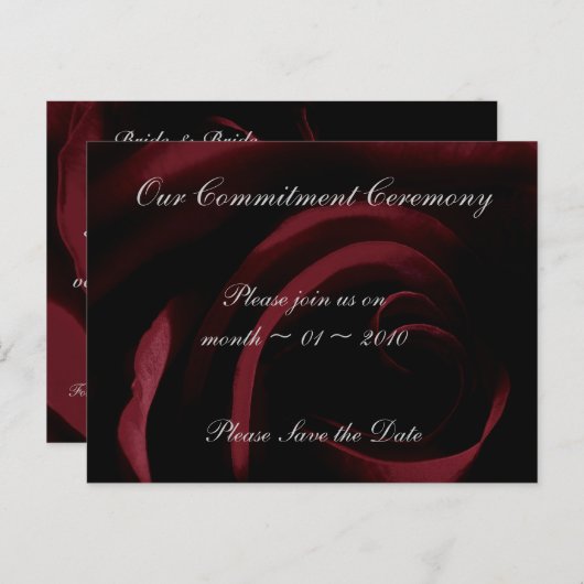 結婚式招待状日付テンプレートカードの保存 案内ポストカード (正面/裏面)