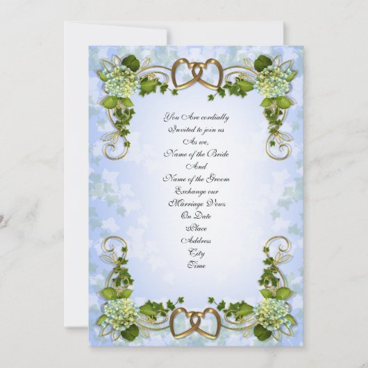 結婚式招待状春アジサイ 招待状 (正面)