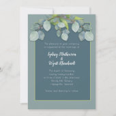 結婚式招待状暗色植物ユーカリの茎 招待状 (正面)