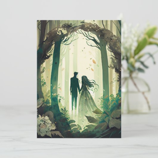 結婚式招待状林をテーマにした 招待状 (スタンド正面)