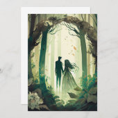 結婚式招待状林をテーマにした 招待状 (正面/裏面)