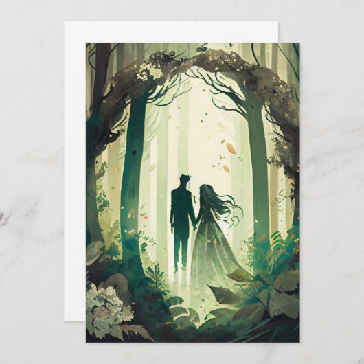 結婚式招待状林をテーマにした 招待状 (正面/裏面)