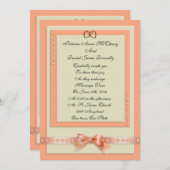 結婚式招待状桃とクリーム 招待状 (正面/裏面)