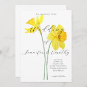 結婚式招待状植物学2黄色の水仙 招待状 (正面/裏面)