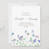 結婚式招待状植物性パンジー 招待状 (正面)