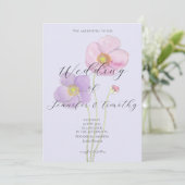 結婚式招待状植物性ピンクパープルアネモン 招待状 (スタンド正面)