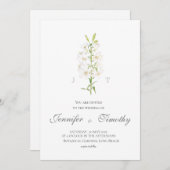 結婚式招待状植物性ホワイトリリー 招待状 (正面/裏面)