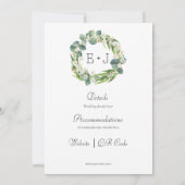 結婚式招待状植物性ユーカリデイジー 招待状 (裏面)