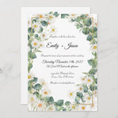結婚式招待状植物性ユーカリデイジー 招待状 (正面/裏面)