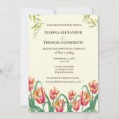 結婚式招待状水彩イエローオウムチューリップ 招待状 (正面)