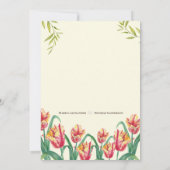 結婚式招待状水彩イエローオウムチューリップ 招待状 (裏面)