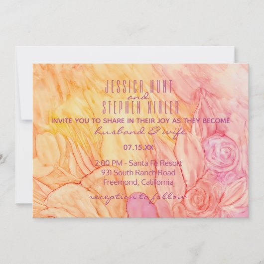 結婚式招待状生花 招待状 (正面)