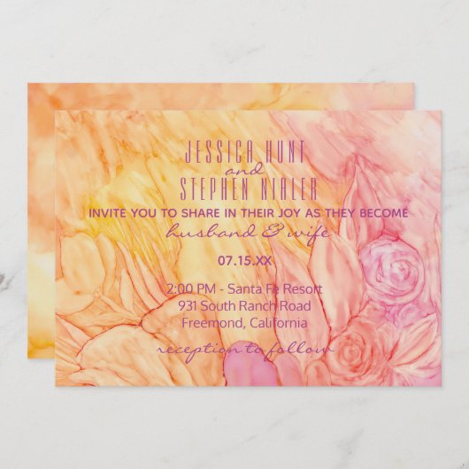 結婚式招待状生花 招待状 (正面/裏面)