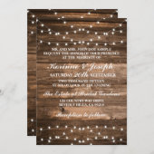 結婚式招待状用木材とストリングライト 招待状 (正面/裏面)