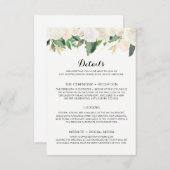 結婚式招待状白い花 – 詳細カード 招待状 (正面/裏面)