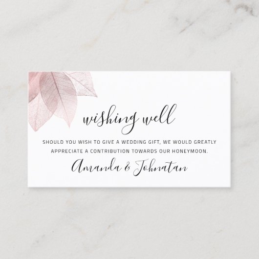 結婚式招待状白バラの願い 名刺 (正面)