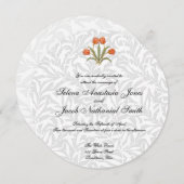 結婚式招待状白フローラヴィンテージカスタマイズ 招待状 (正面/裏面)